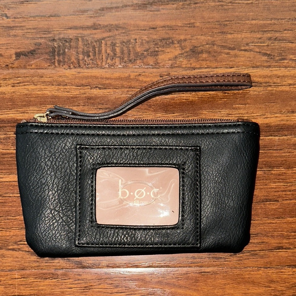 b.o.c Black Leather Wristlet